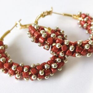 Boucles d'oreilles créoles "Grenat"